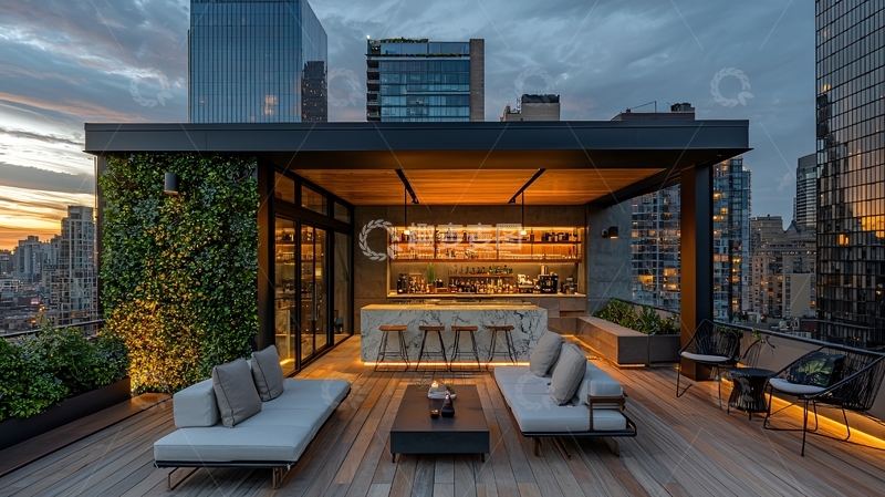 高清大图下载【趣麦麦图】都市顶层露台