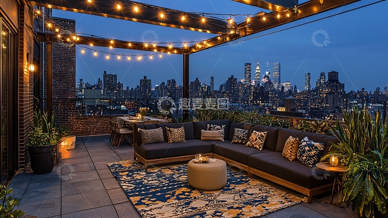 高清大图下载【趣麦麦图】夜景露台