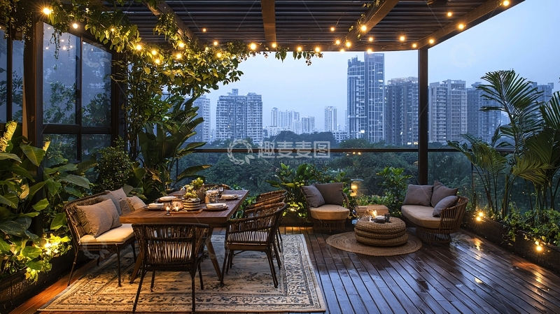 高清大图下载【趣麦麦图】夜景阳台58