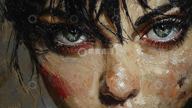 高清大图下载【趣麦麦图】油画人物肖像特写