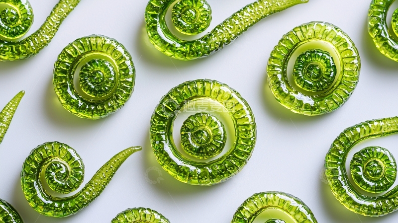 高清大图下载【趣麦麦图】绿色螺旋状食物