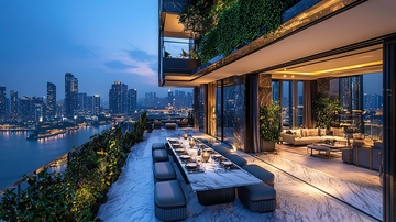 夜景豪宅露台