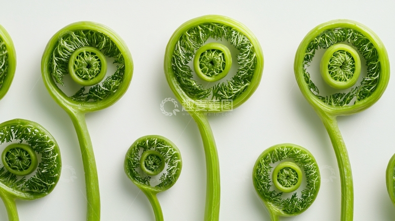 高清大图下载【趣麦麦图】卷曲的嫩蕨芽