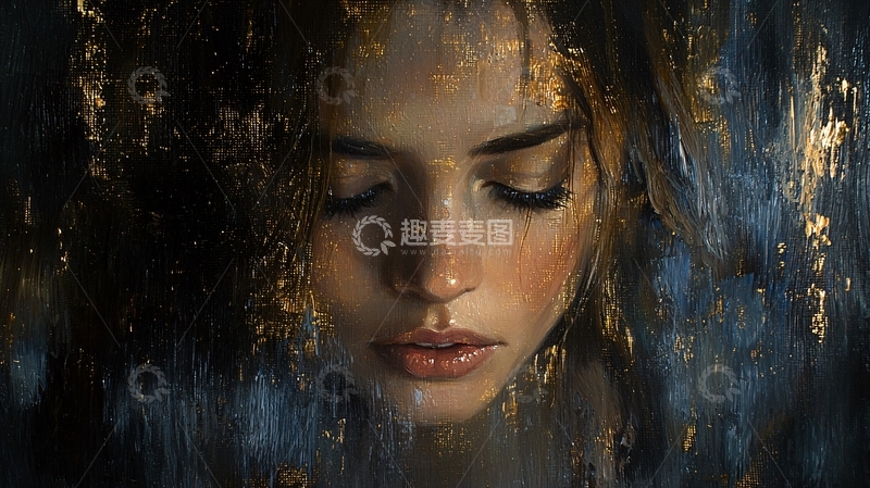 高清大图下载【趣麦麦图】金发女子肖像