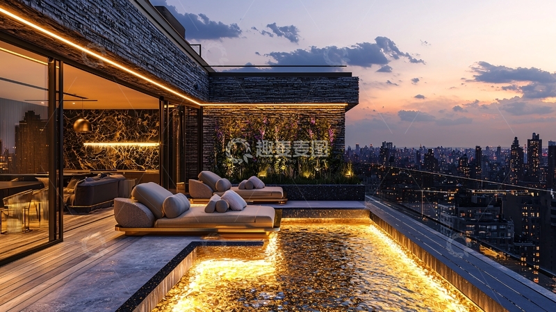 高清大图下载【趣麦麦图】顶层公寓夜景