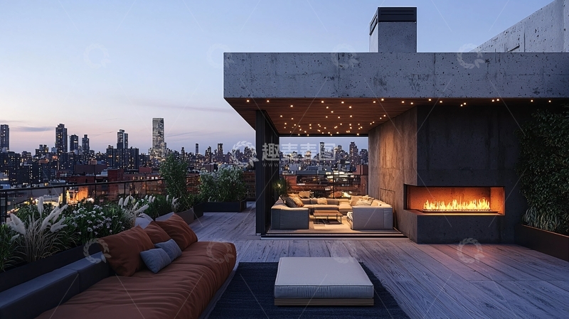 高清大图下载【趣麦麦图】现代都市屋顶露台设计