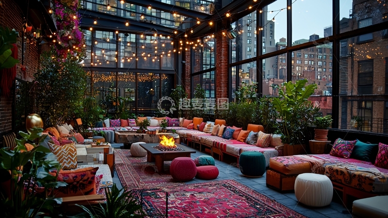 高清大图下载【趣麦麦图】室内庭院休闲区
