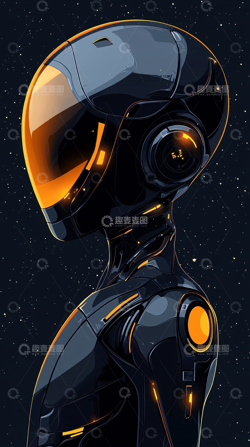 高清大图下载【趣麦麦图】未来科技感机器人