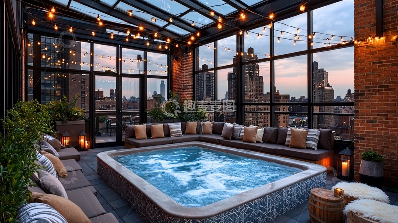 高清大图下载【趣麦麦图】屋顶泳池派对