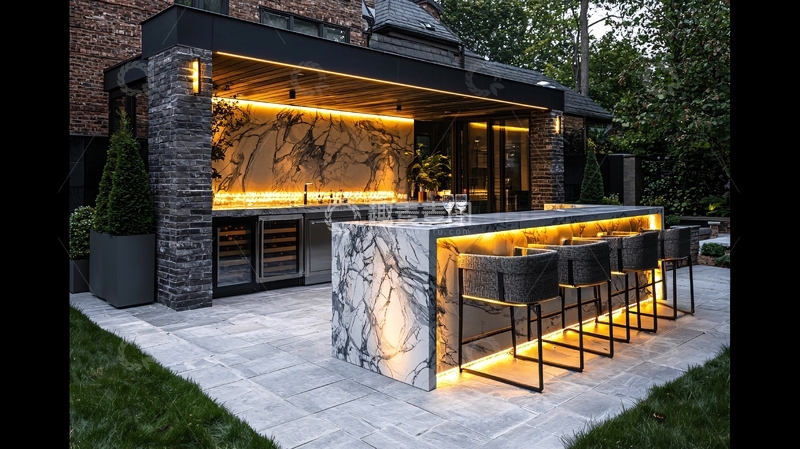 高清大图下载【趣麦麦图】豪华户外厨房酒吧