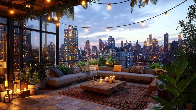 高清大图下载【趣麦麦图】夜景露台