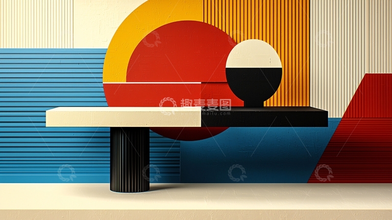 高清大图下载【趣麦麦图】极简几何抽象艺术背景