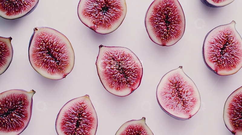 高清大图下载【趣麦麦图】无缝拼接的紫色无花果切片