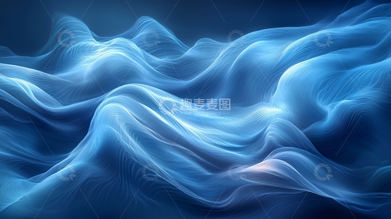 高清大图下载【趣麦麦图】蓝色光影波浪