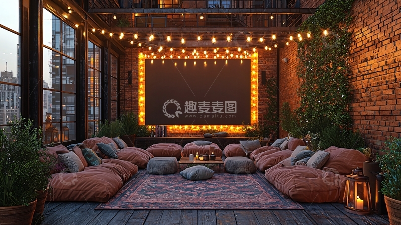 高清大图下载【趣麦麦图】露台家庭影院