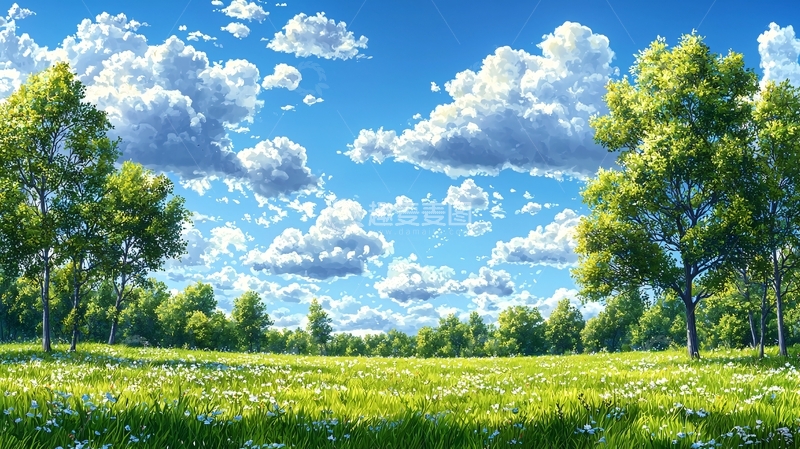 高清大图下载【趣麦麦图】阳光明媚的绿地风景