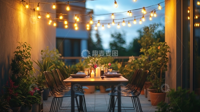 高清大图下载【趣麦麦图】户外夜景餐厅