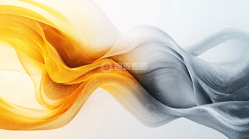 高清大图下载【趣麦麦图】金色灰色飘逸丝绸