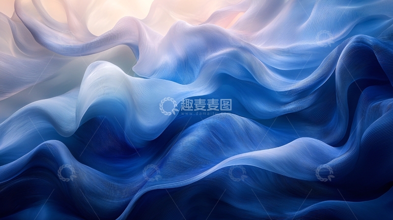 高清大图下载【趣麦麦图】蓝色丝绸质感