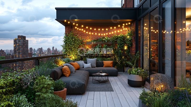 高清大图下载【趣麦麦图】夜景露台