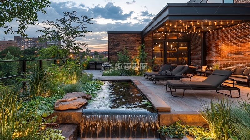 高清大图下载【趣麦麦图】现代风格屋顶花园