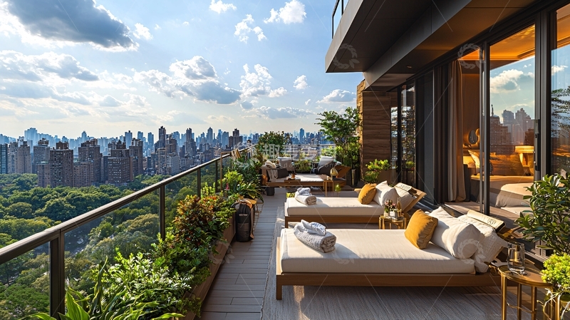 高清大图下载【趣麦麦图】曼哈顿顶层公寓阳台