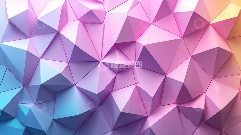 高清大图下载【趣麦麦图】低多边形渐变色几何背景