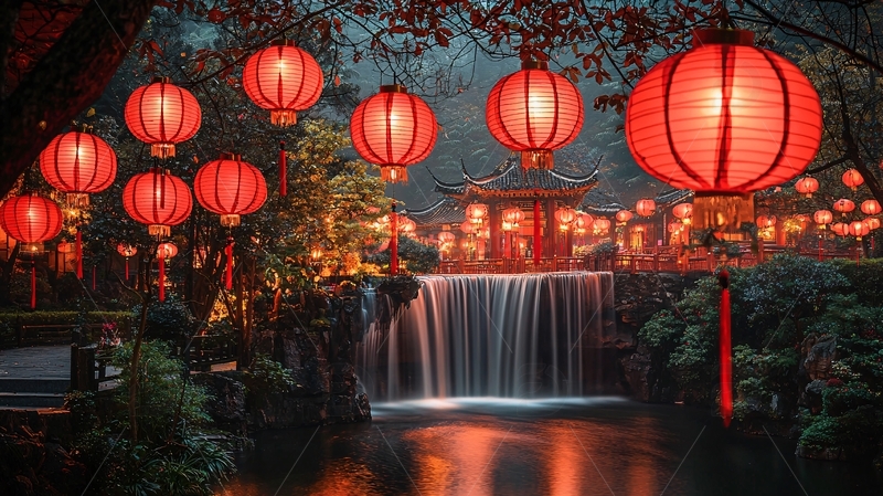 高清大图下载【趣麦麦图】红灯笼夜景