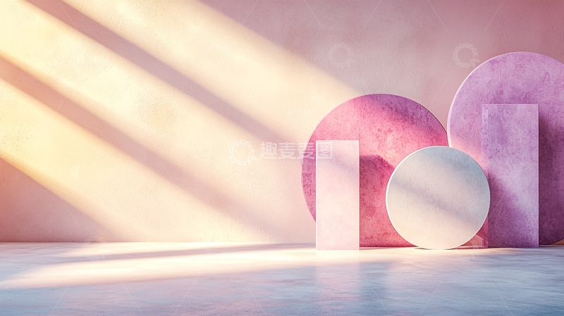 高清大图下载【趣麦麦图】粉色几何背景