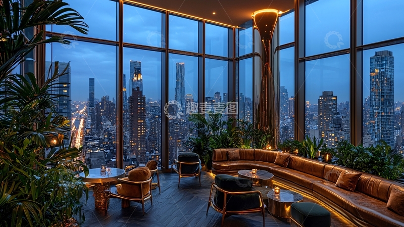 高清大图下载【趣麦麦图】高层建筑夜景酒吧