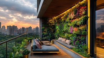高层公寓阳台花园景观