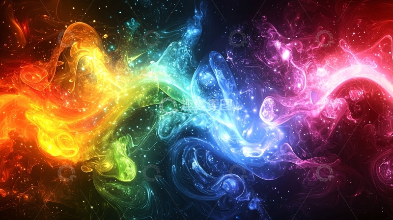 高清大图下载【趣麦麦图】彩色烟雾梦幻背景