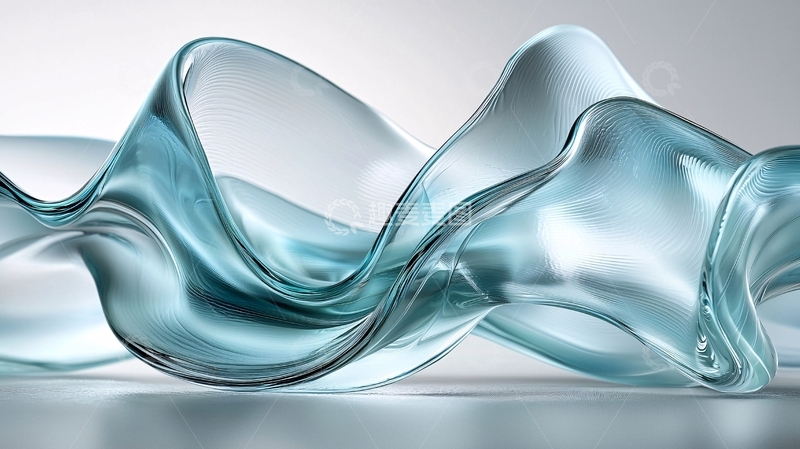高清大图下载【趣麦麦图】抽象蓝色玻璃水波纹