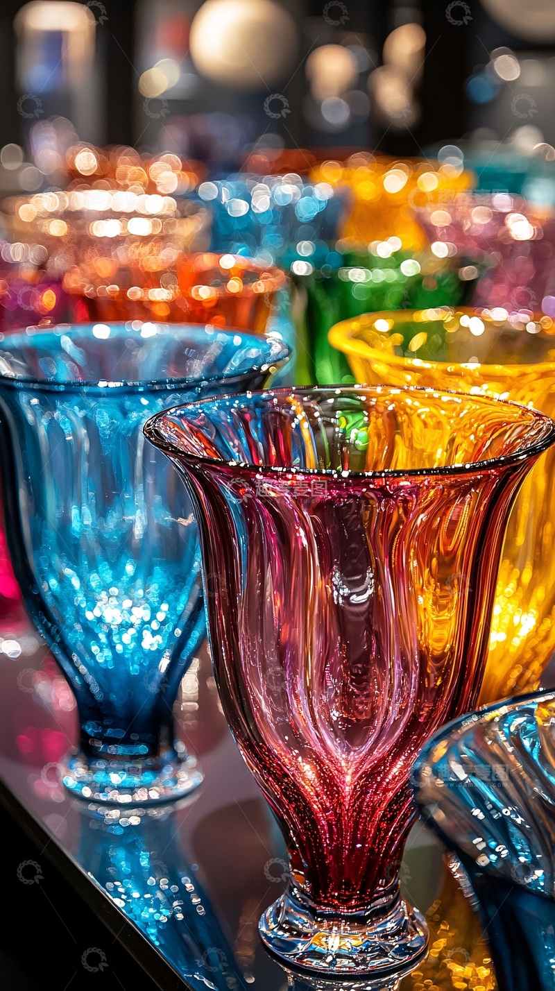 高清大图下载【趣麦麦图】彩色玻璃花瓶