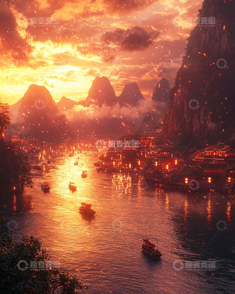 高清大图下载【趣麦麦图】梦幻山水画11