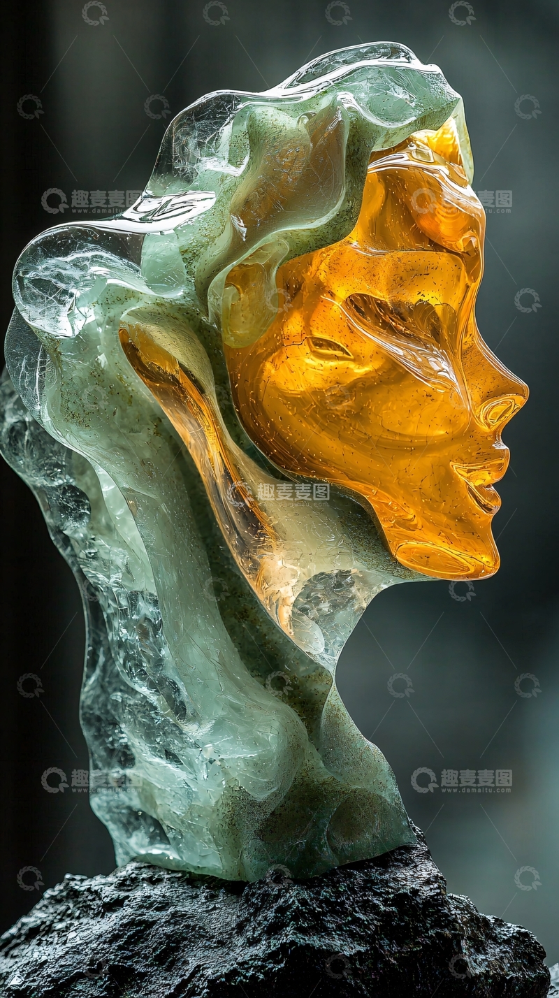 高清大图下载【趣麦麦图】抽象玻璃雕塑