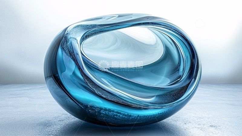 高清大图下载【趣麦麦图】抽象玻璃雕塑