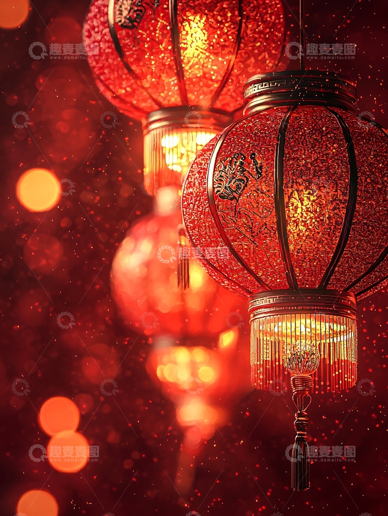 高清大图下载【趣麦麦图】红色喜庆的灯笼