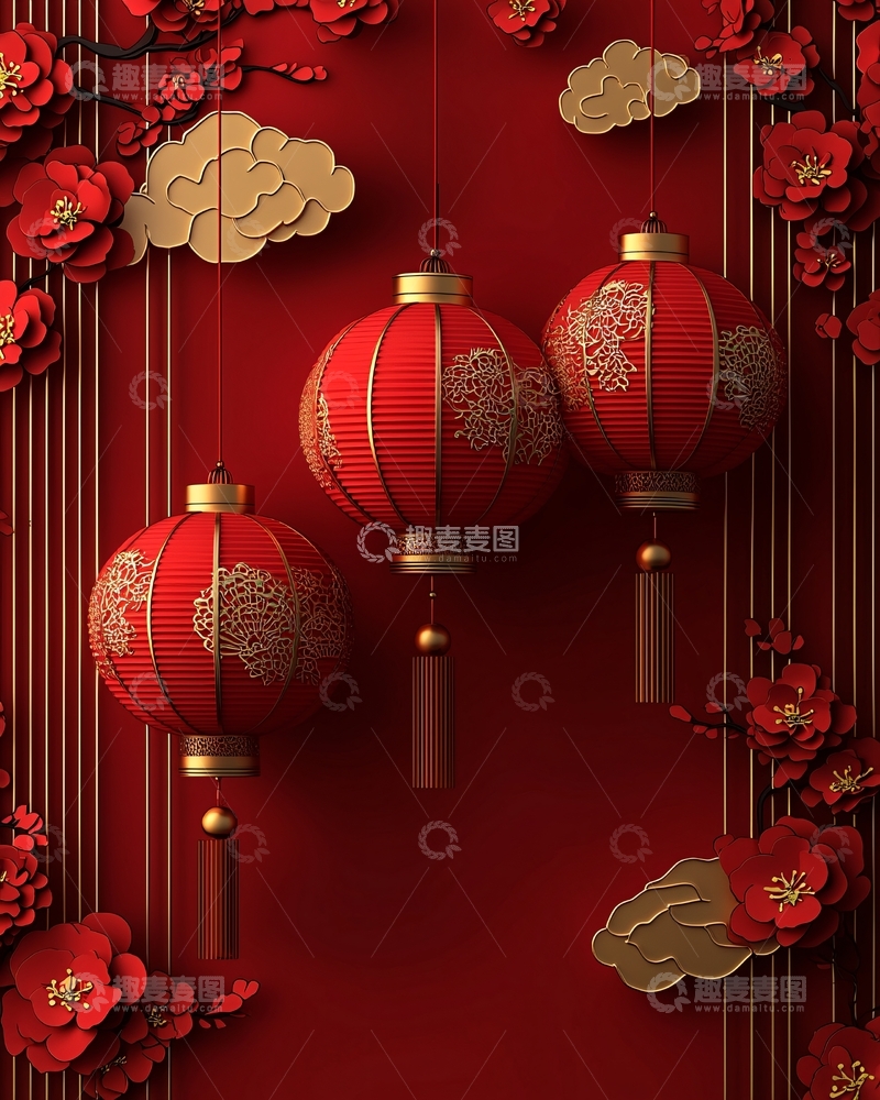 高清大图下载【趣麦麦图】红色灯笼