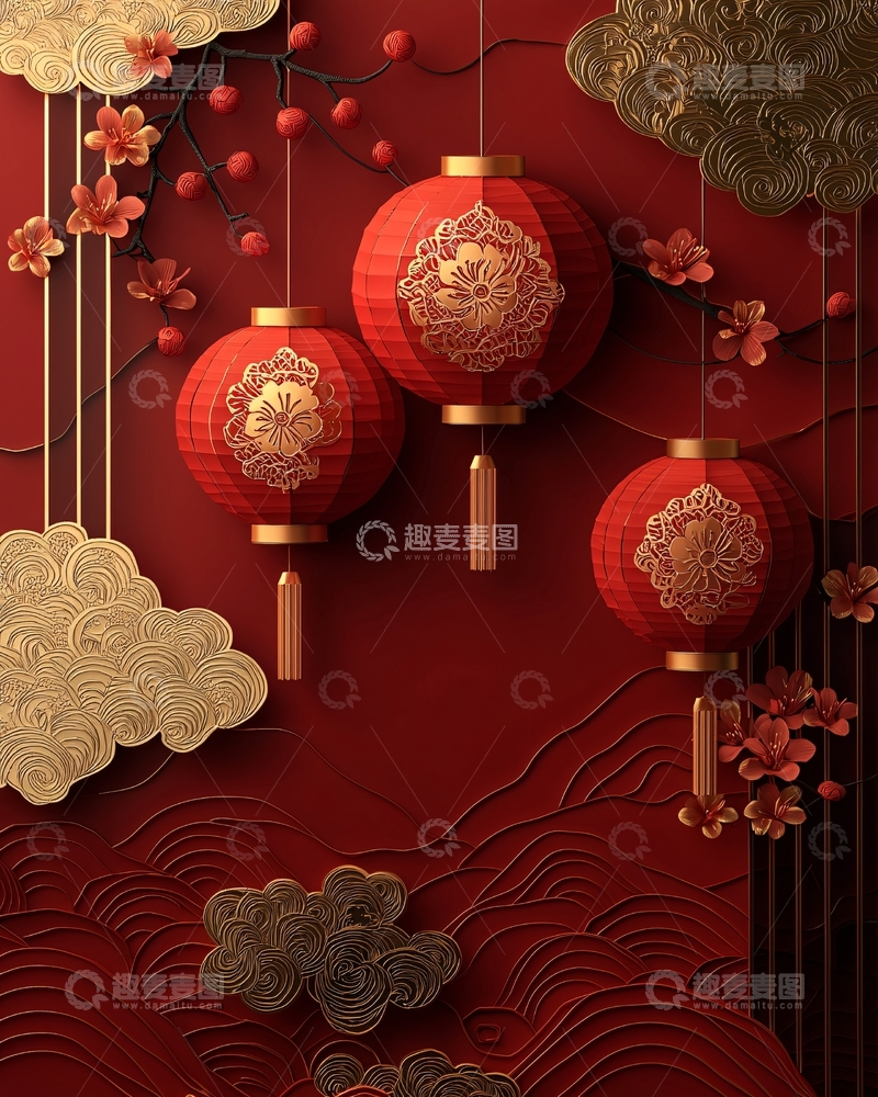 高清大图下载【趣麦麦图】中国风灯笼