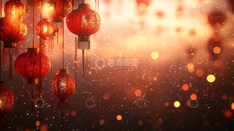 高清大图下载【趣麦麦图】红灯笼背景