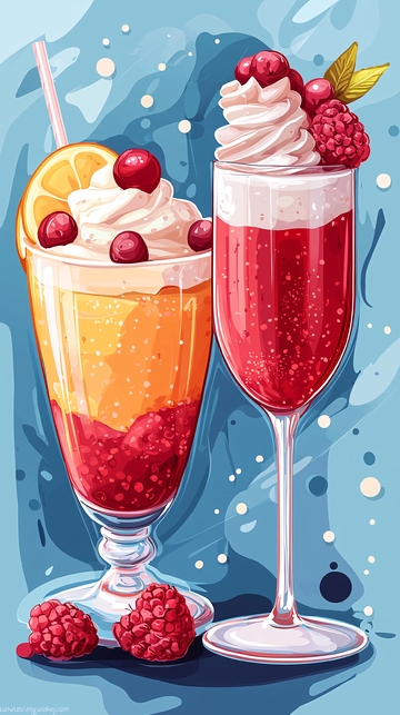 清爽诱人的水果冰沙