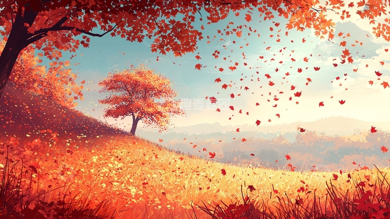 高清大图下载【趣麦麦图】秋日落叶