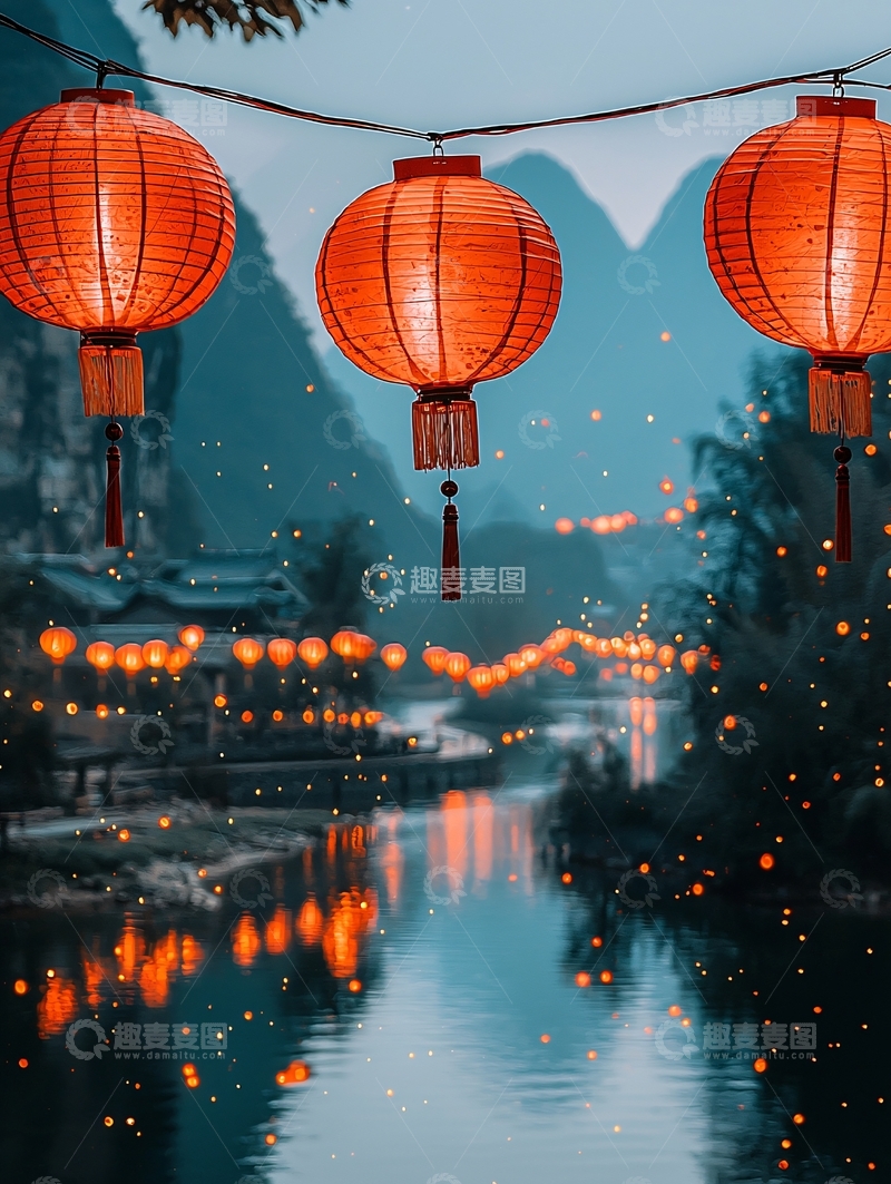 高清大图下载【趣麦麦图】山水夜景