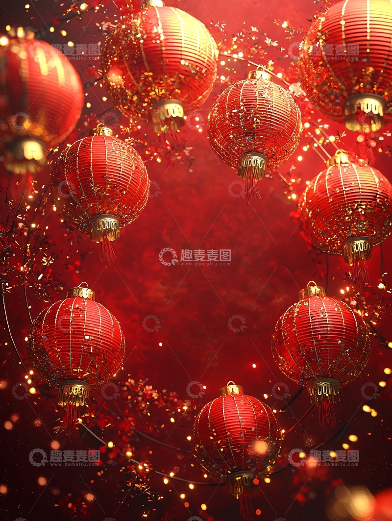 高清大图下载【趣麦麦图】红灯笼新年素材