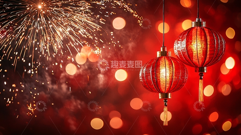 高清大图下载【趣麦麦图】新年快乐喜庆背景