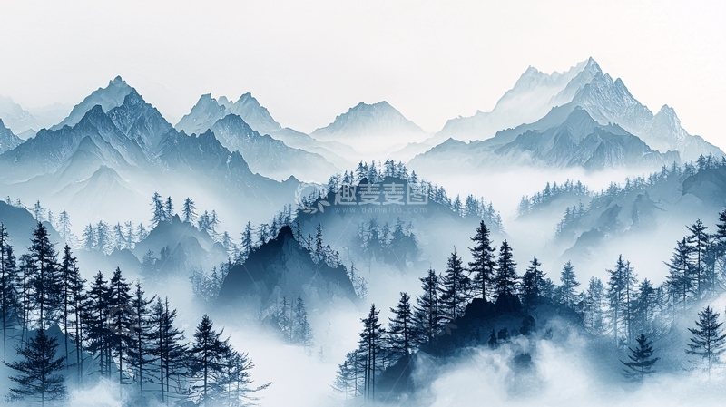 高清大图下载【趣麦麦图】水墨山峦