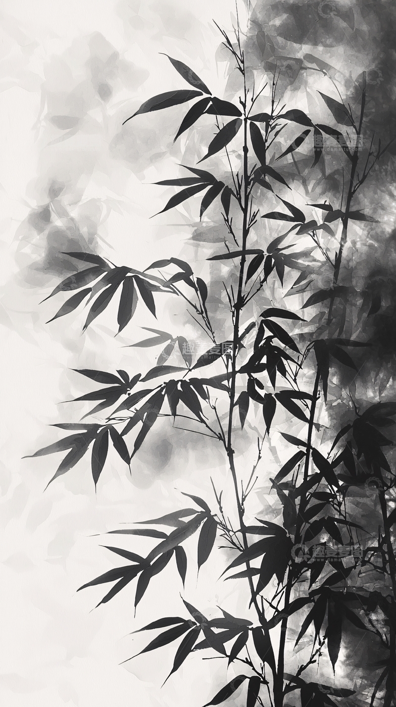 高清大图下载【趣麦麦图】水墨画竹子