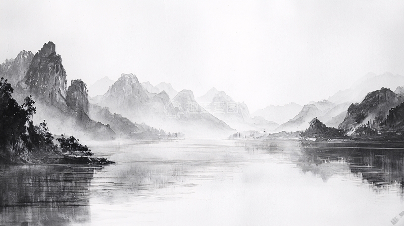 高清大图下载【趣麦麦图】水墨山水画587