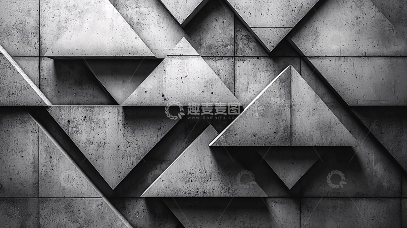 高清大图下载【趣麦麦图】水泥三角形几何背景